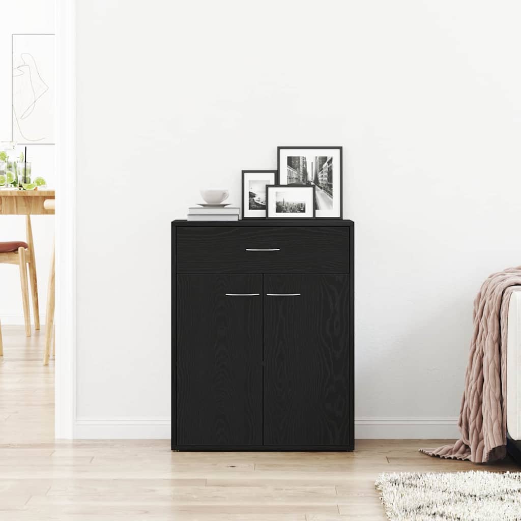 Sideboard mit Schubladen Schwarz 60 x 30 x 75 cm Holzwerkstoff