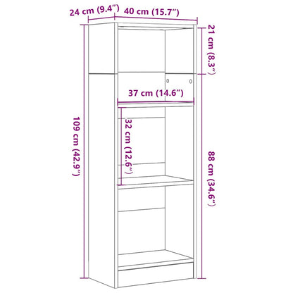 Bücherregal Schwarz Eichen-Optik 40x24x109 cm Holzwerkstoff
