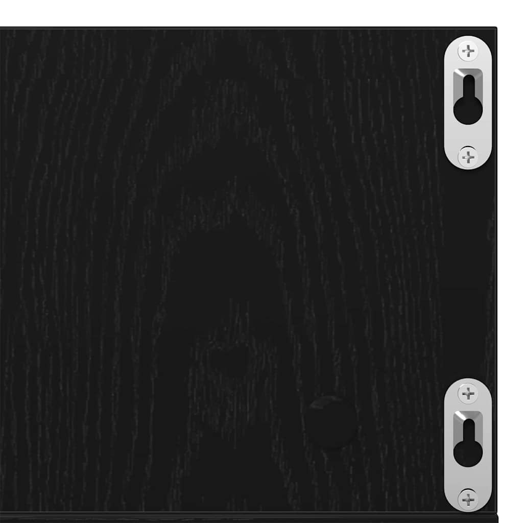 Wandregal Schwarz Eichen-Optik 75 x 18 x 18 cm Holzwerkstoff