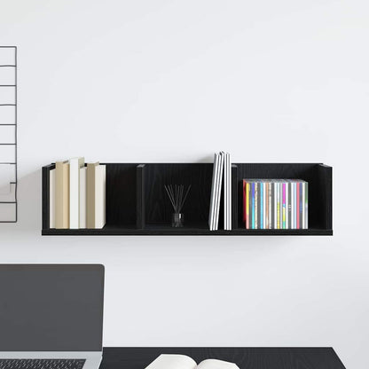 Wandregal Schwarz Eichen-Optik 75 x 18 x 18 cm Holzwerkstoff