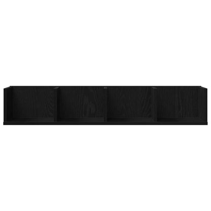 Wandregal Schwarz Eichen-Optik 100 x 18 x 18 cm Holzwerkstoff