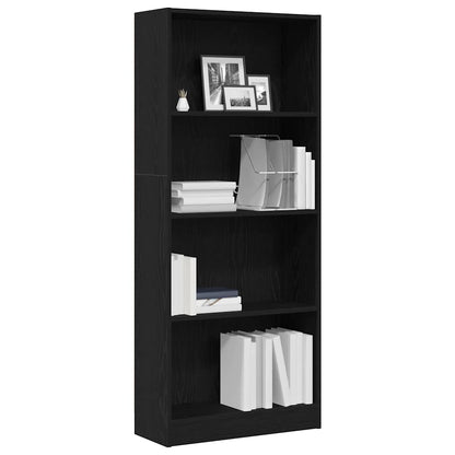 Bücherregal Schwarz Eichen-Optik 60 x 24 x 143 cm Holzwerkstoff