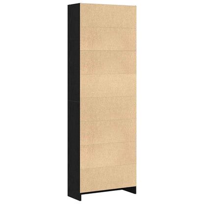 Bücherregal Schwarz Eichen-Optik 60 x 24 x 176 cm Holzwerkstoff