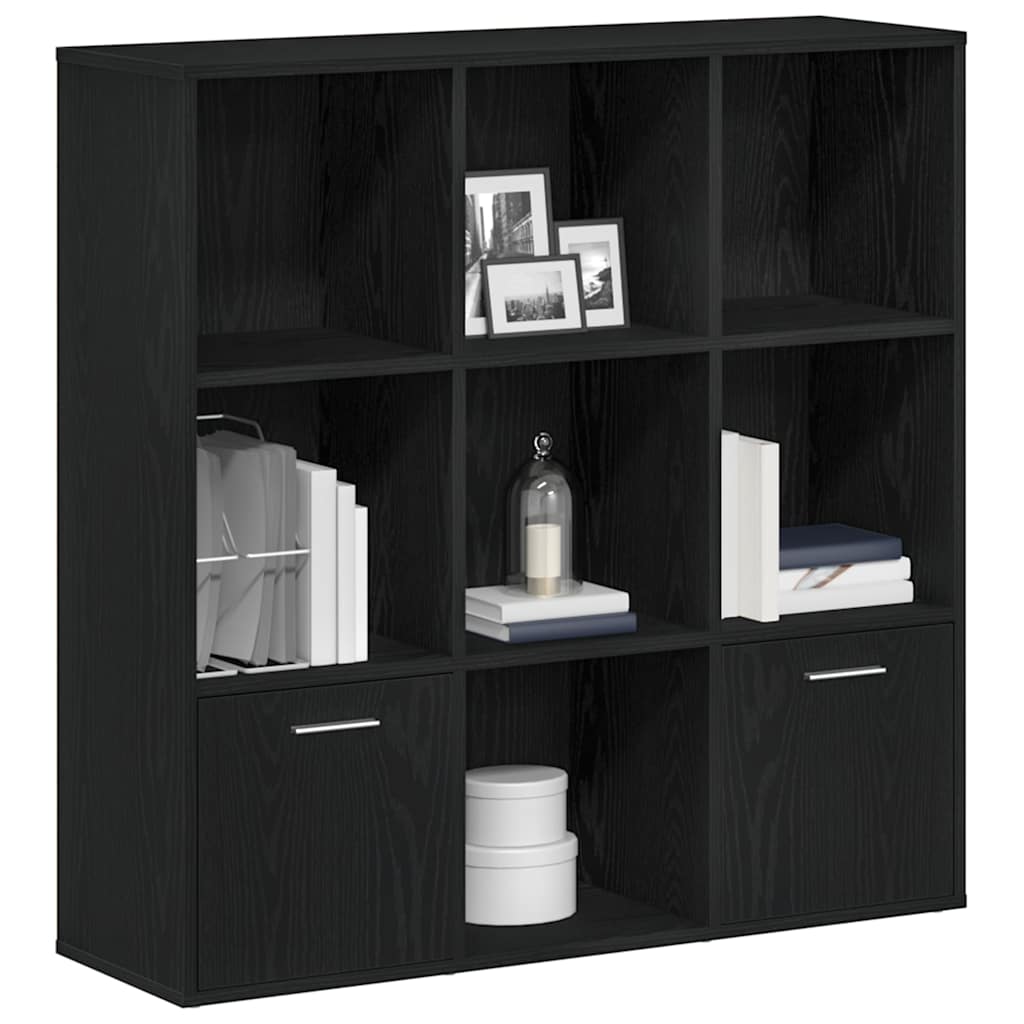 Bücherschrank Schwarz Eichen-Optik 98x29x97,5 cm Holzwerkstoff