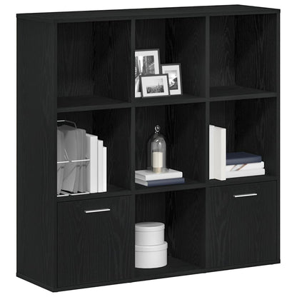 Bücherschrank Schwarz Eichen-Optik 98x29x97,5 cm Holzwerkstoff