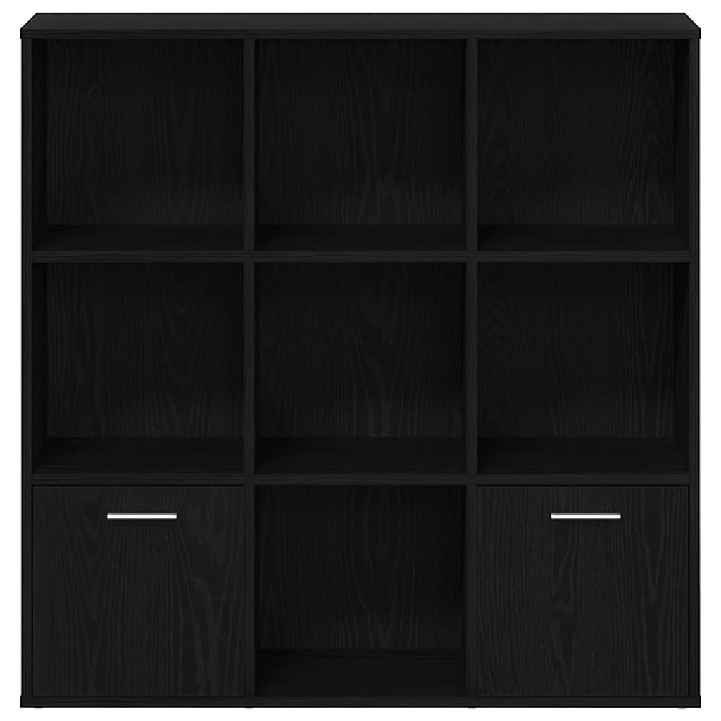 Bücherschrank Schwarz Eichen-Optik 98x29x97,5 cm Holzwerkstoff