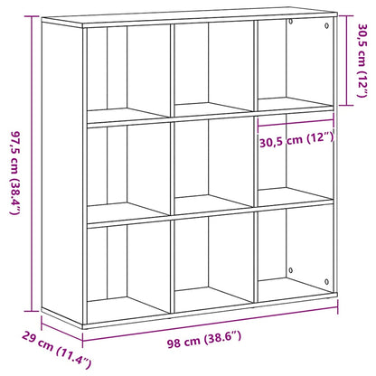 Bücherregal Eiche Schwarz 98x29x97,5 cm Holzwerkstoff