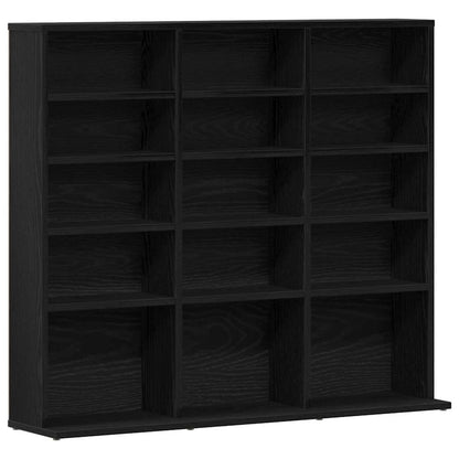 CD-Schrank Schwarz Eichen-Optik 100x23x89,5 cm Holzwerkstoff