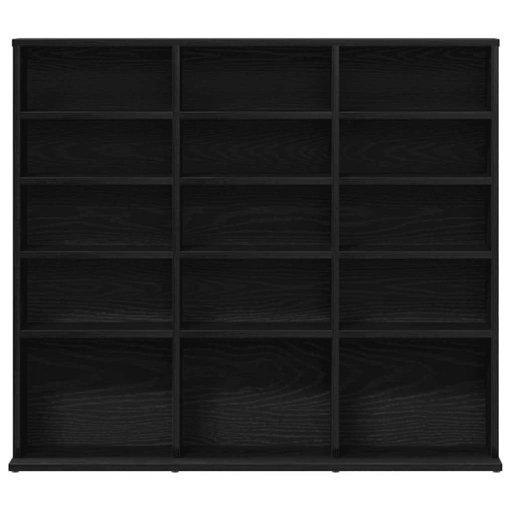 CD-Schrank Schwarz Eichen-Optik 100x23x89,5 cm Holzwerkstoff