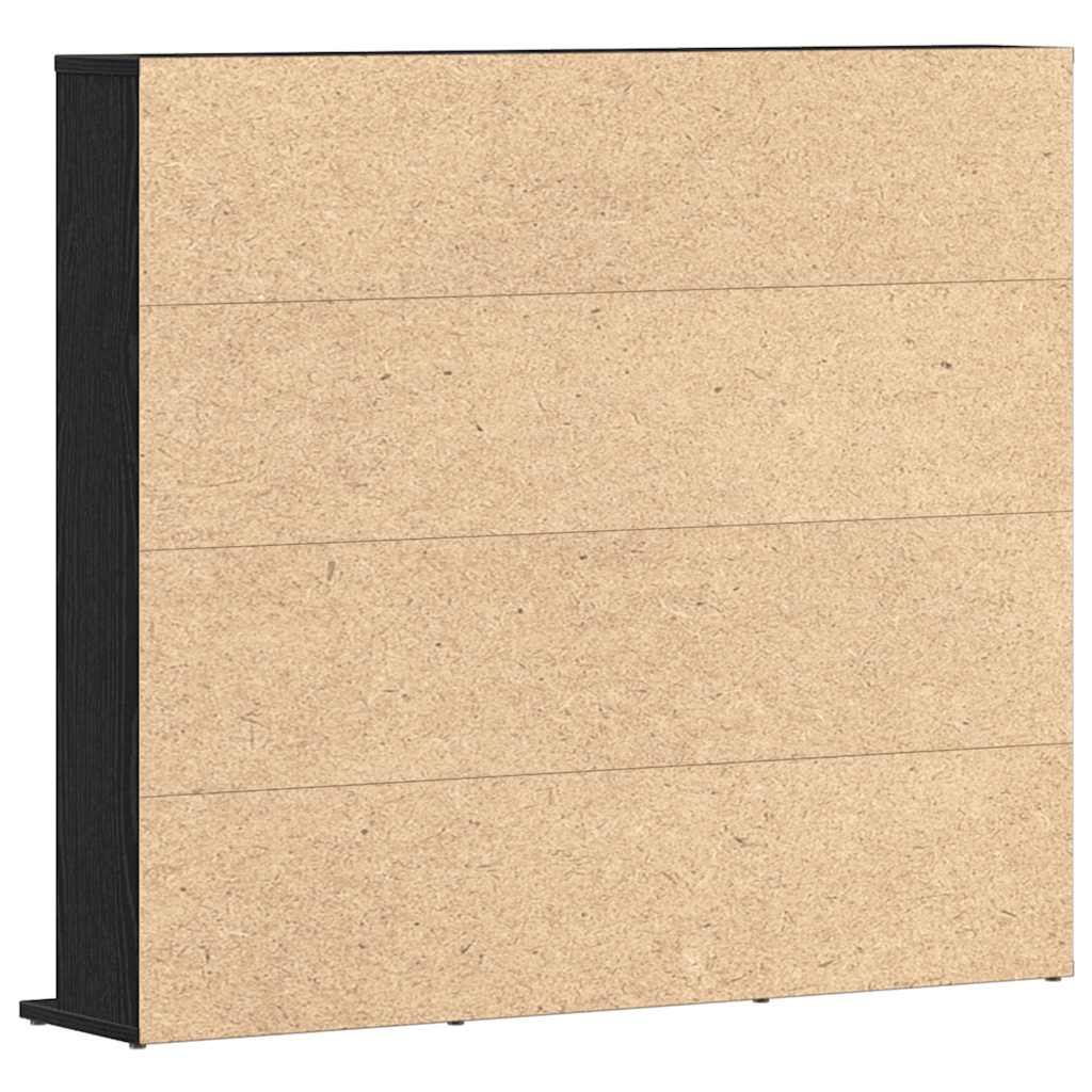 CD-Schrank Schwarz Eichen-Optik 100x23x89,5 cm Holzwerkstoff