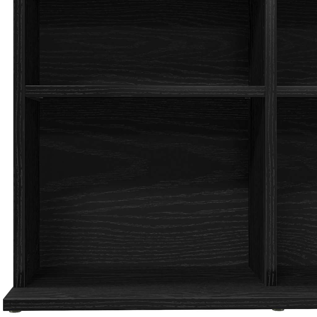 CD-Schrank Schwarz Eichen-Optik 100x23x89,5 cm Holzwerkstoff