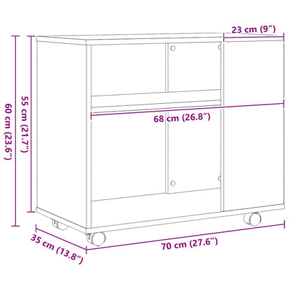 Beistelltisch Schwarze Eiche 70x35x60 cm Holzwerkstoff