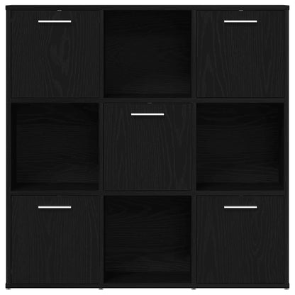 Bücherschrank Schwarz Eichen-Optik 90x28x90 cm Holzwerkstoff