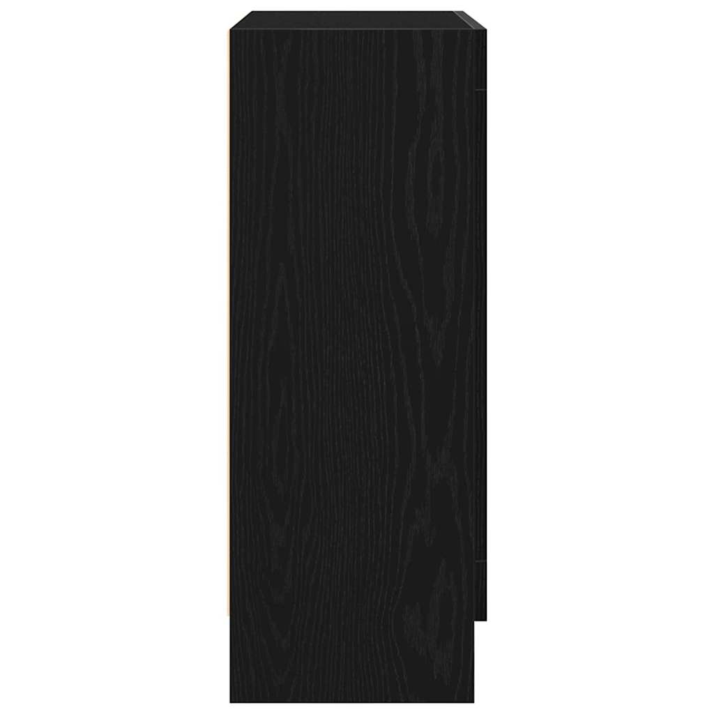 Bücherregal Schwarz Eichen-Optik 82,5 x 30,5 x 80 cm