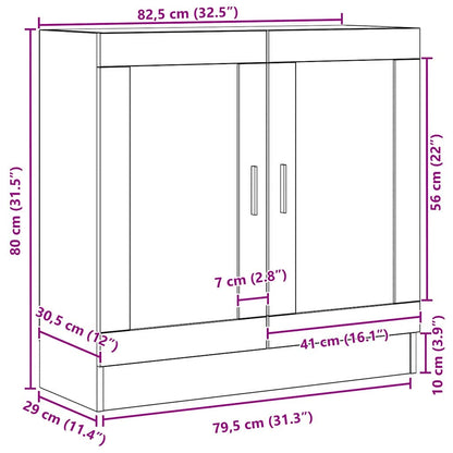 Bücherregal Schwarz Eichen-Optik 82,5 x 30,5 x 80 cm
