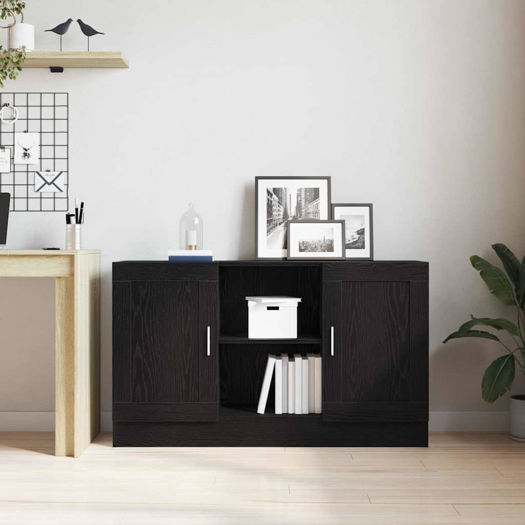 Sideboard Schwarz Eichen-Optik 120 x 30,5 x 70 cm Holzwerkstoff
