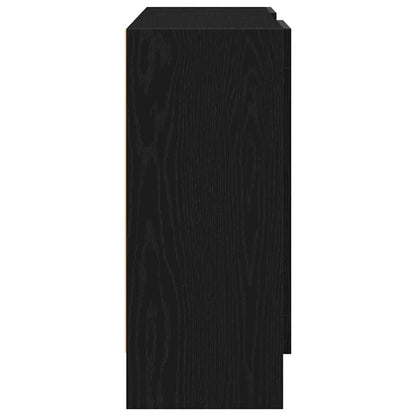 Sideboard Schwarz Eichen-Optik 120 x 30,5 x 70 cm Holzwerkstoff