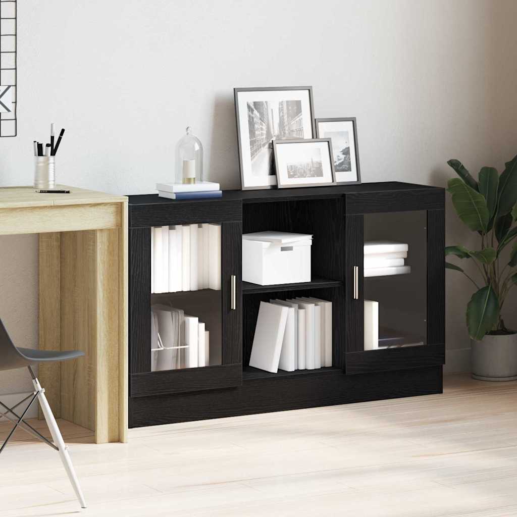 Sideboard Schwarz Eichen-Optik 120 x 30,5 x 70 cm Holzwerkstoff