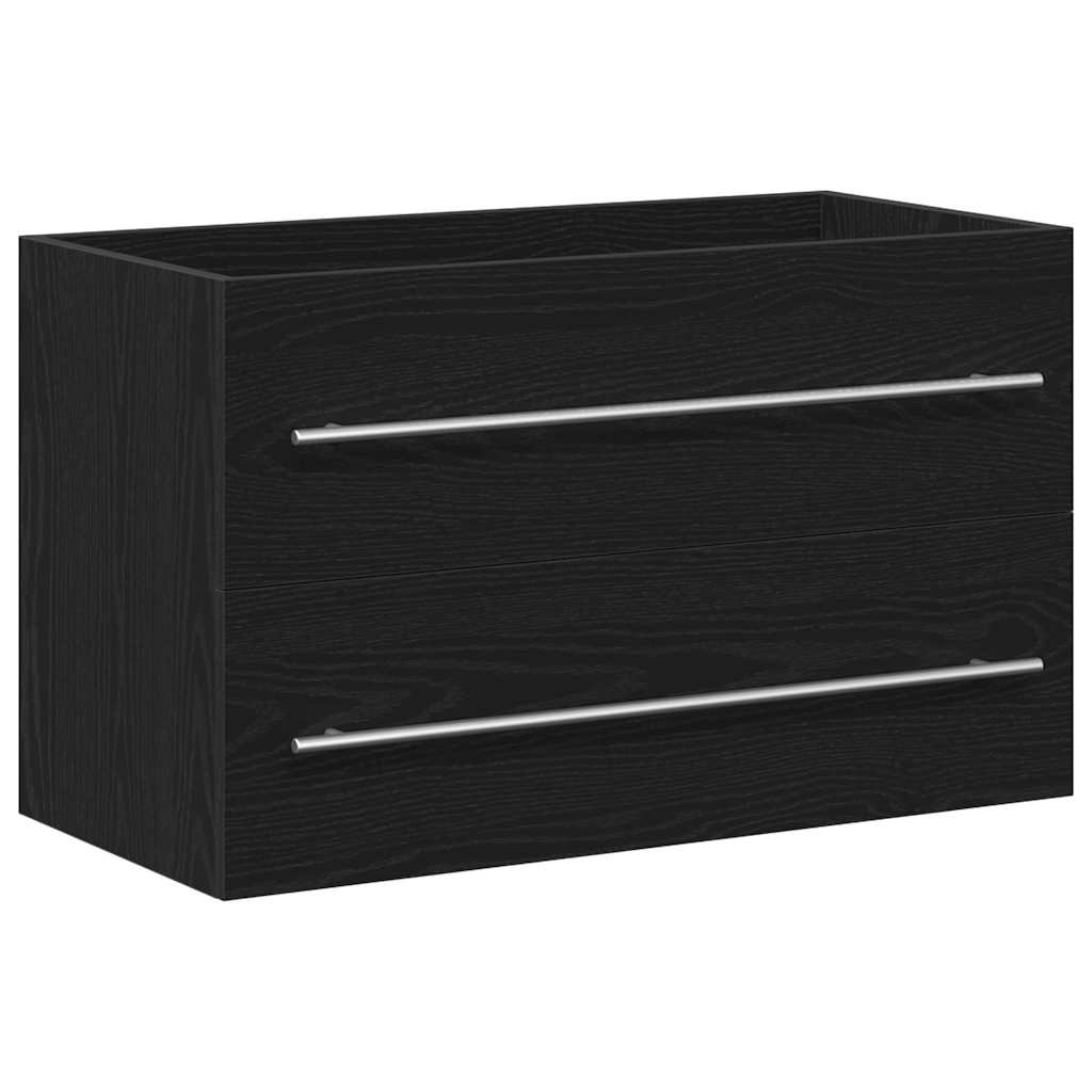 Waschbeckenunterschrank Eiche schwarz 80x38,5x48 cm Holzwerkstoff