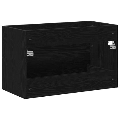 Waschbeckenunterschrank Eiche schwarz 80x38,5x48 cm Holzwerkstoff