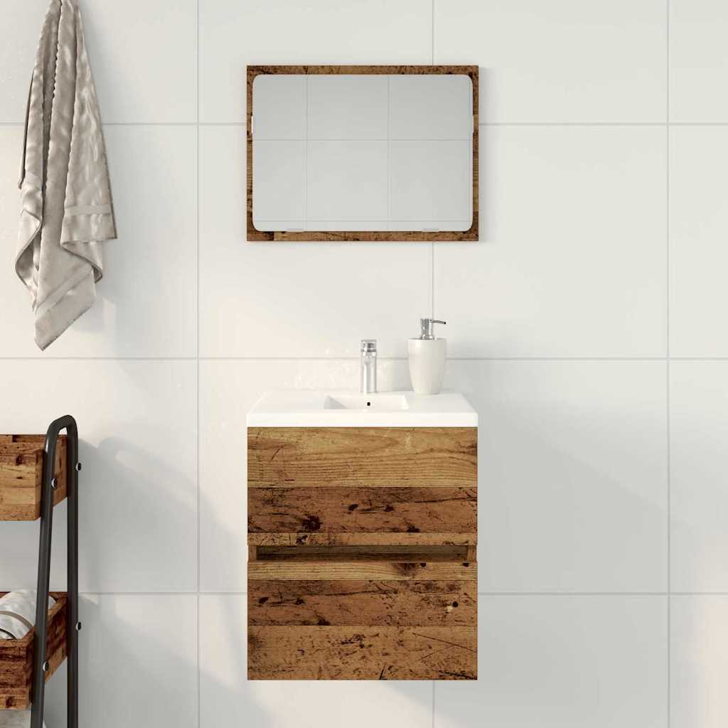 Badezimmer-Waschbeckenschrank Altholz-Optik 41x38,5x45 cm Holzwerkstoff