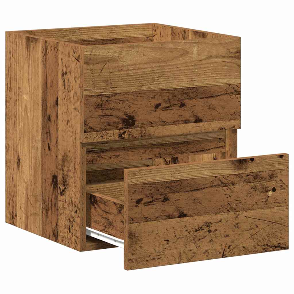 Badezimmer-Waschbeckenschrank Altholz-Optik 41x38,5x45 cm Holzwerkstoff
