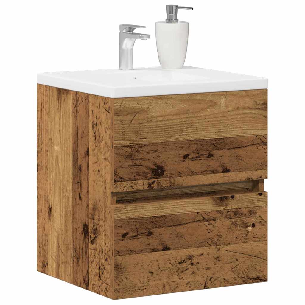 Badezimmer-Waschbeckenschrank Altholz-Optik 41x38,5x45 cm Holzwerkstoff