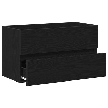 Spülbeckenschrank Schwarz Eiche 80x38,5x45 cm Holzwerkstoff