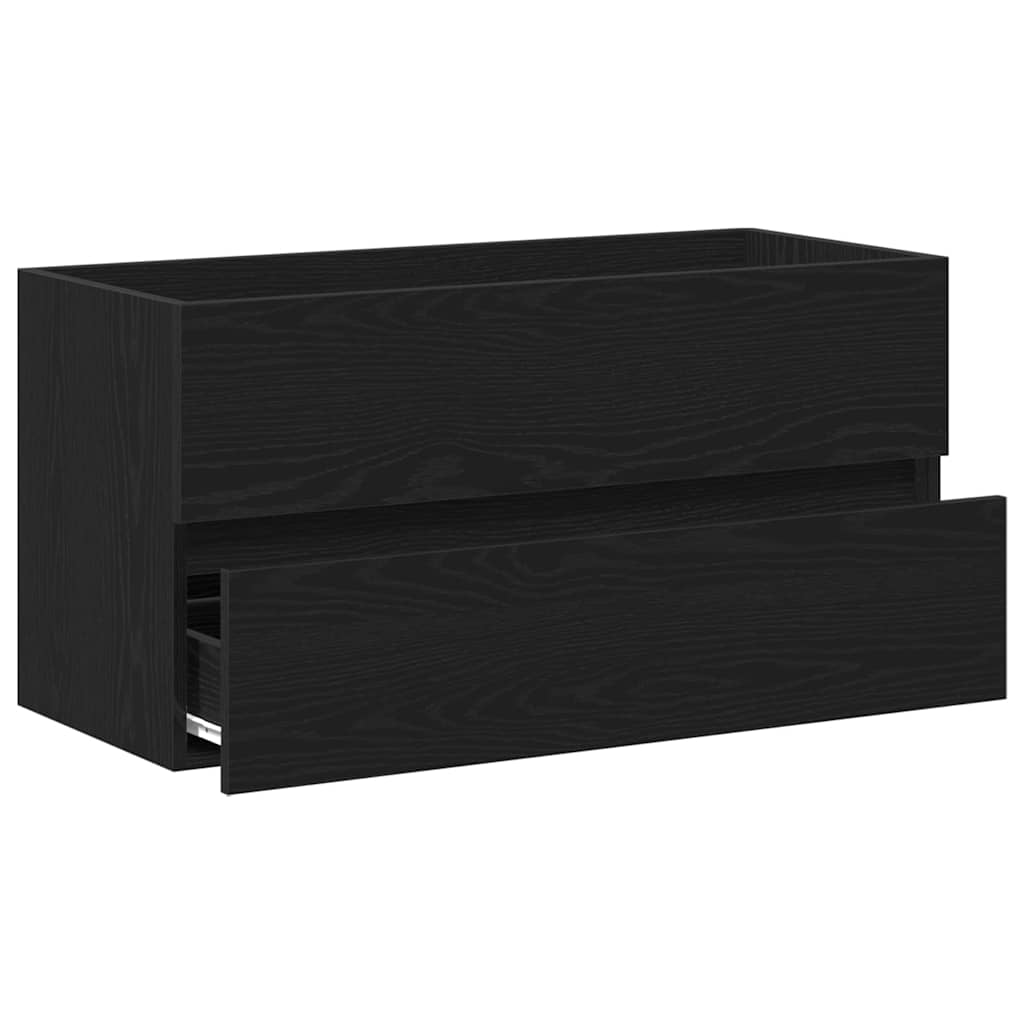 Spülbeckenschrank Schwarz Eiche 90x38,5x45 cm Holzwerkstoff