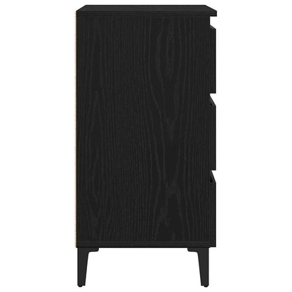 Nachttisch Schwarz Eichen-Optik 40 x 35 x 69 cm Holzwerkstoff