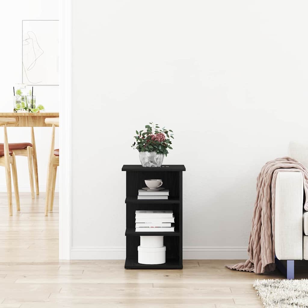 Seitenschrank Schwarz Eichen-Optik 35 x 35 x 55 cm