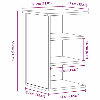 Seitenschrank Schwarz Eichen-Optik 35 x 35 x 55 cm