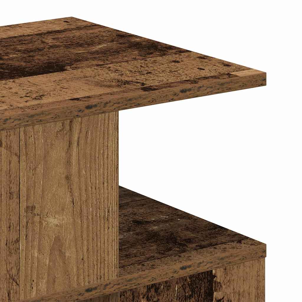 Beistelltisch mit Regal Altholz 30 x 30 x 55 cm Holzwerkstoff