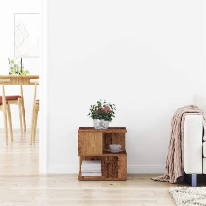 Beistelltisch mit Regal Altholz 30 x 30 x 55 cm Holzwerkstoff