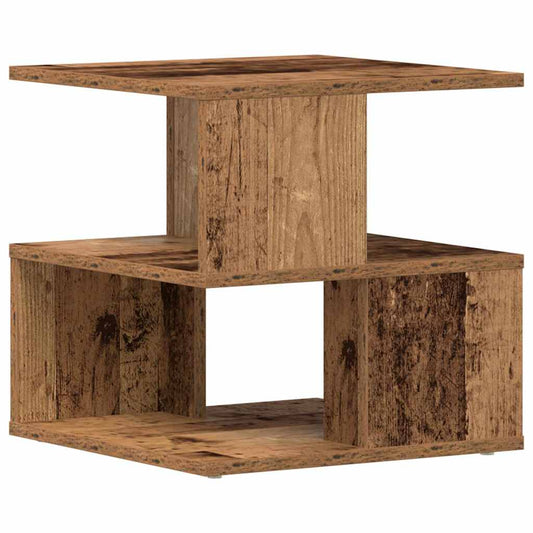 Beistelltisch mit Regal Altholz 30 x 30 x 55 cm Holzwerkstoff