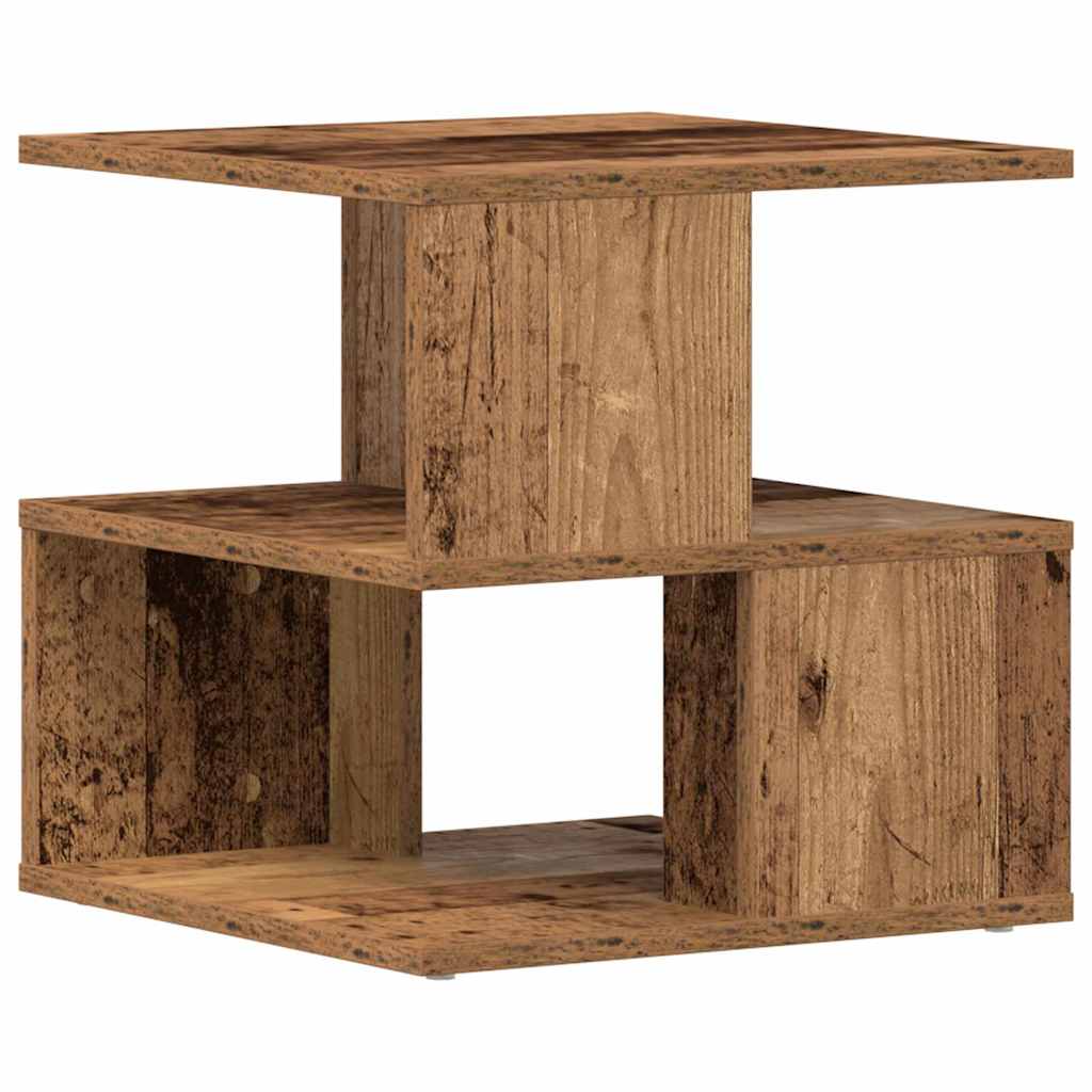 Beistelltisch mit Regal Altholz 30 x 30 x 55 cm Holzwerkstoff