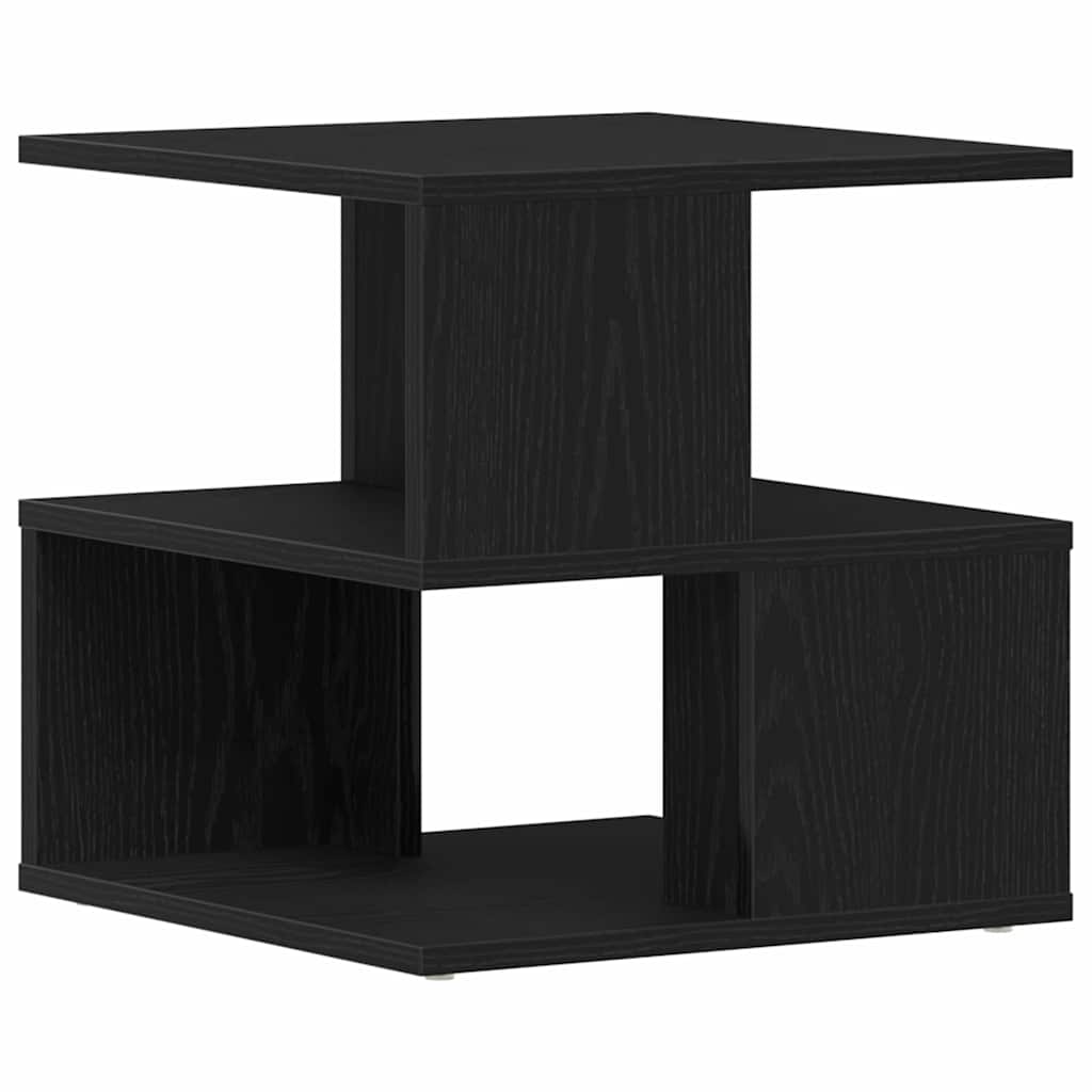 Beistelltisch mit Regal Schwarz Eichen-Optik 30 x 30 x 55 cm