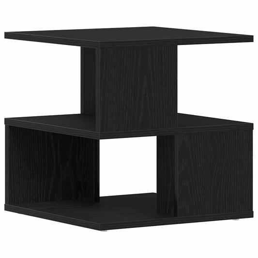 Beistelltisch mit Regal Schwarz Eichen-Optik 30 x 30 x 55 cm