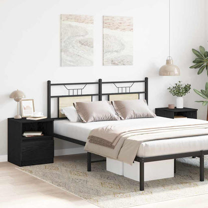 Nachttisch 2 pcs Schwarz Eichen-Optik 40 x 40 x 50 cm