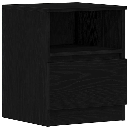 Nachttisch 2 pcs Schwarz Eichen-Optik 40 x 40 x 50 cm