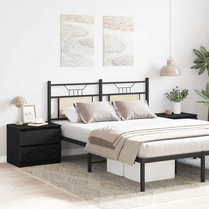 Nachttisch 2 pcs Schwarz Eichen-Optik 50 x 40 x 43,5 cm