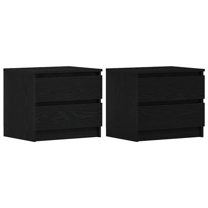 Nachttisch 2 pcs Schwarz Eichen-Optik 50 x 40 x 43,5 cm