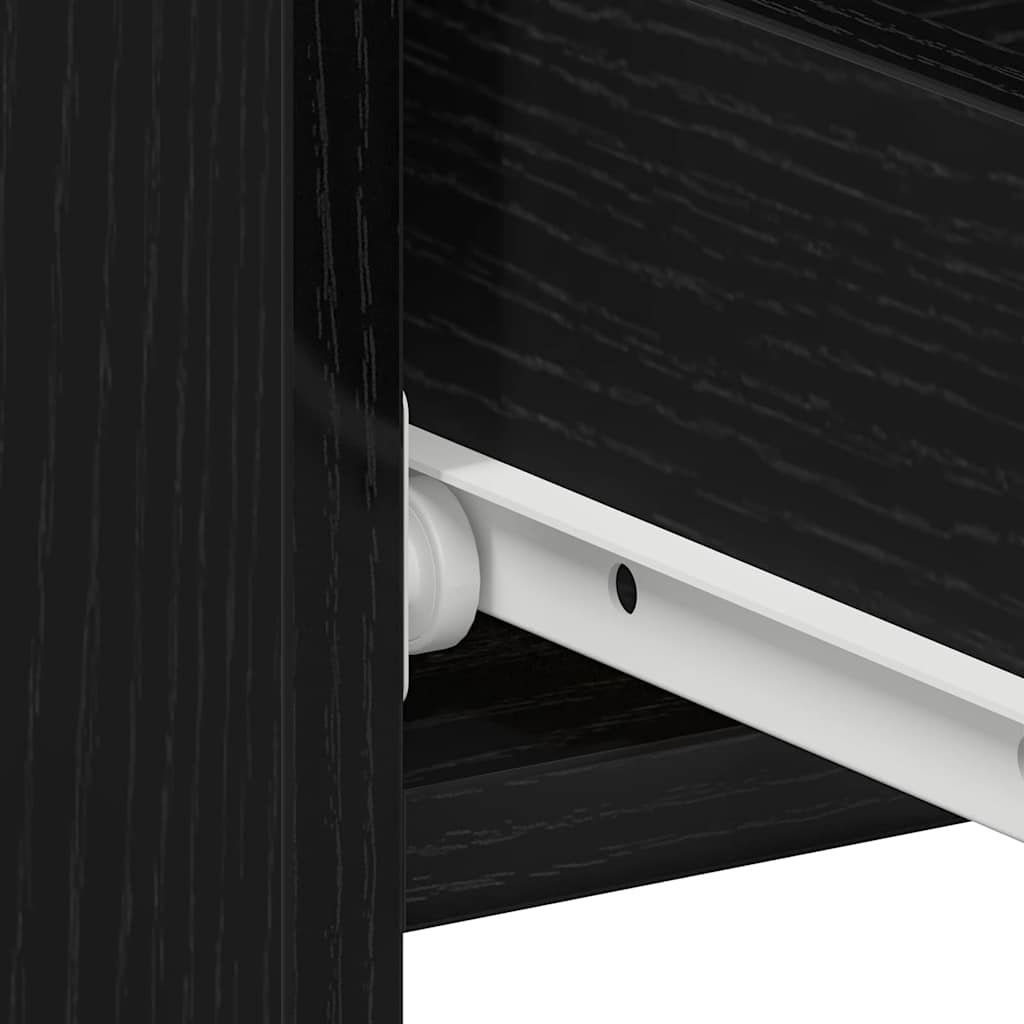 Nachttisch 2 pcs Schwarz Eichen-Optik 40 x 35 x 62,5 cm