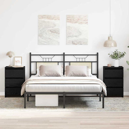 Nachttisch 2 pcs Schwarz Eichen-Optik 40 x 35 x 62,5 cm