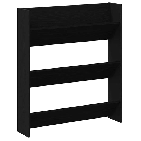 Wandschuhschrank mit Regal 2 pcs Schwarze Eiche 80 x 18 x 90 cm