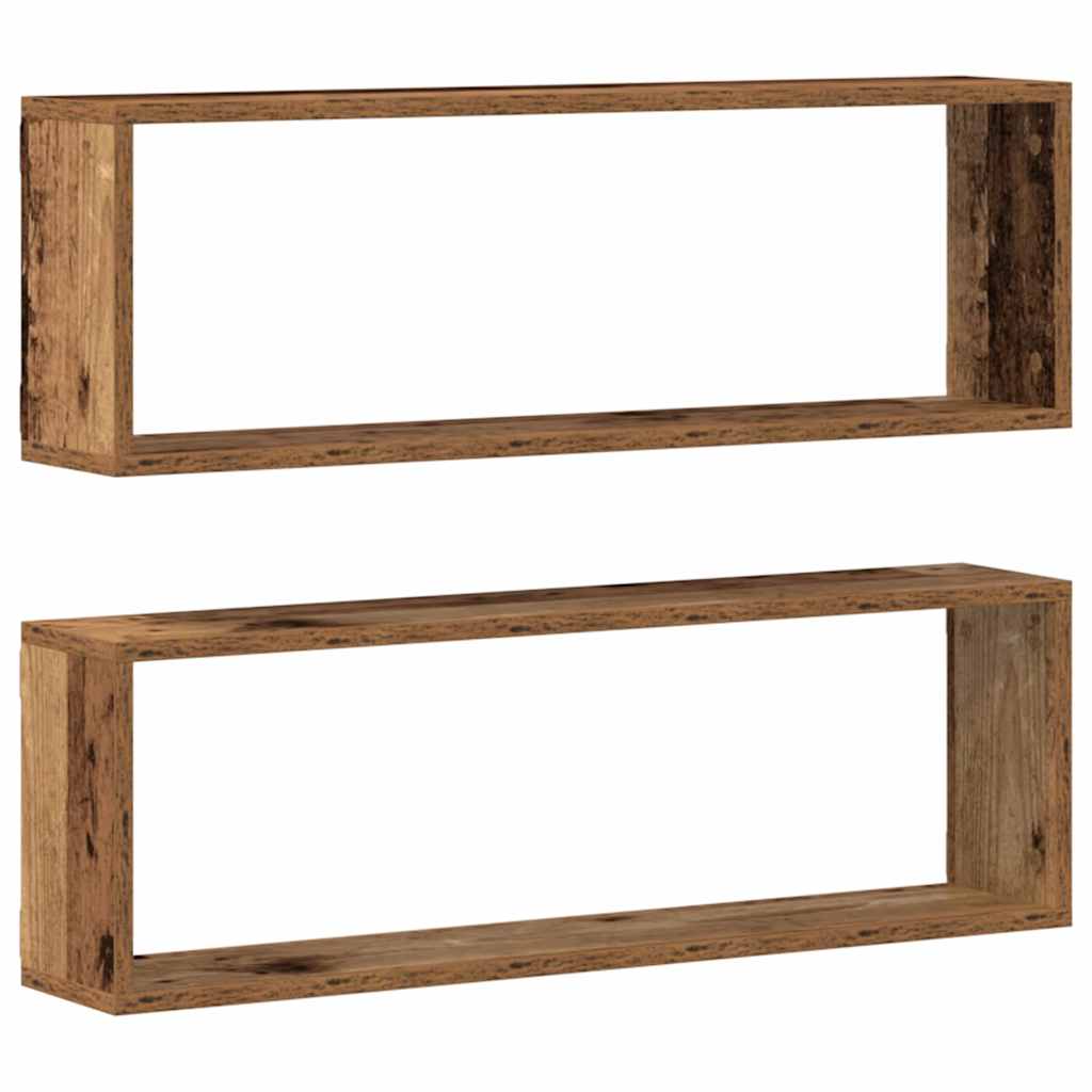 Wandregal mit Regal 2 pcs Altholz 80 x 15 x 26 cm Holzwerkstoff