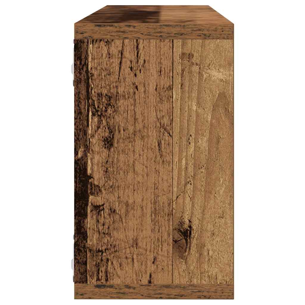 Wandregal mit Regal 2 pcs Altholz 80 x 15 x 26 cm Holzwerkstoff