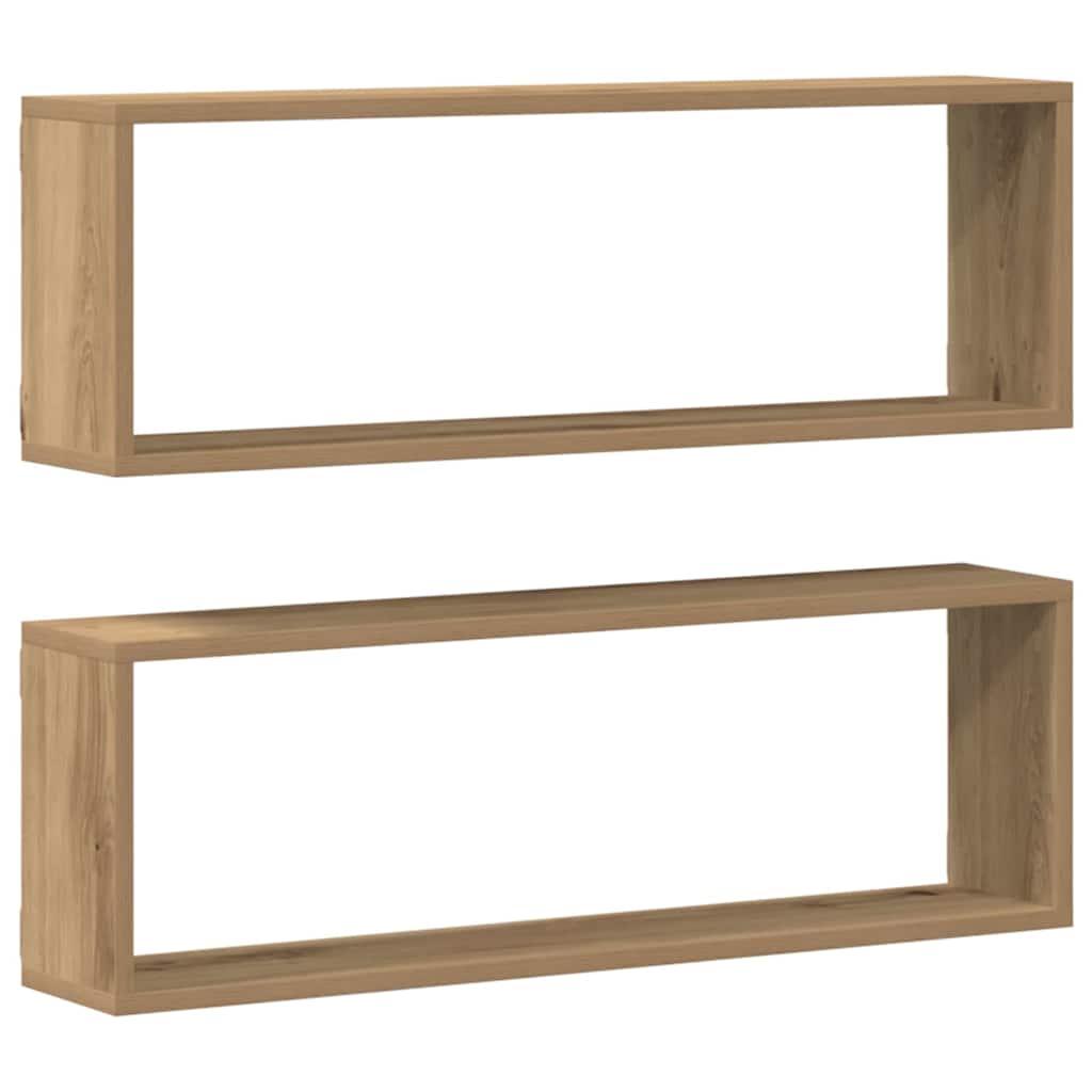 Wandregal 2 pcs Artisan-Eiche 80 x 15 x 26 cm Holzwerkstoff