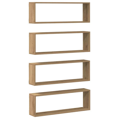 Wandregal 4 pcs Artisan-Eiche 80 x 15 x 26 cm Holzwerkstoff