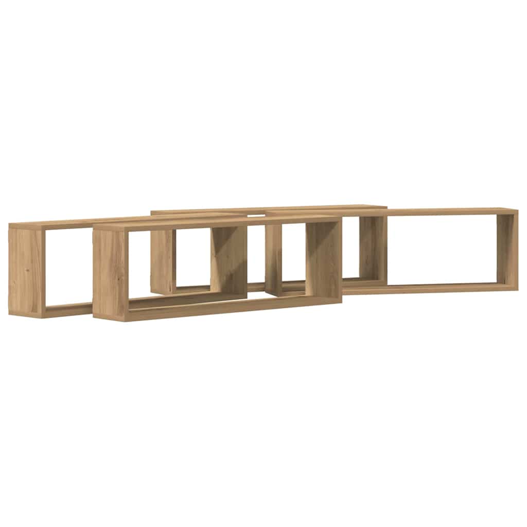 Wandregal 4 pcs Artisan-Eiche 80 x 15 x 26 cm Holzwerkstoff